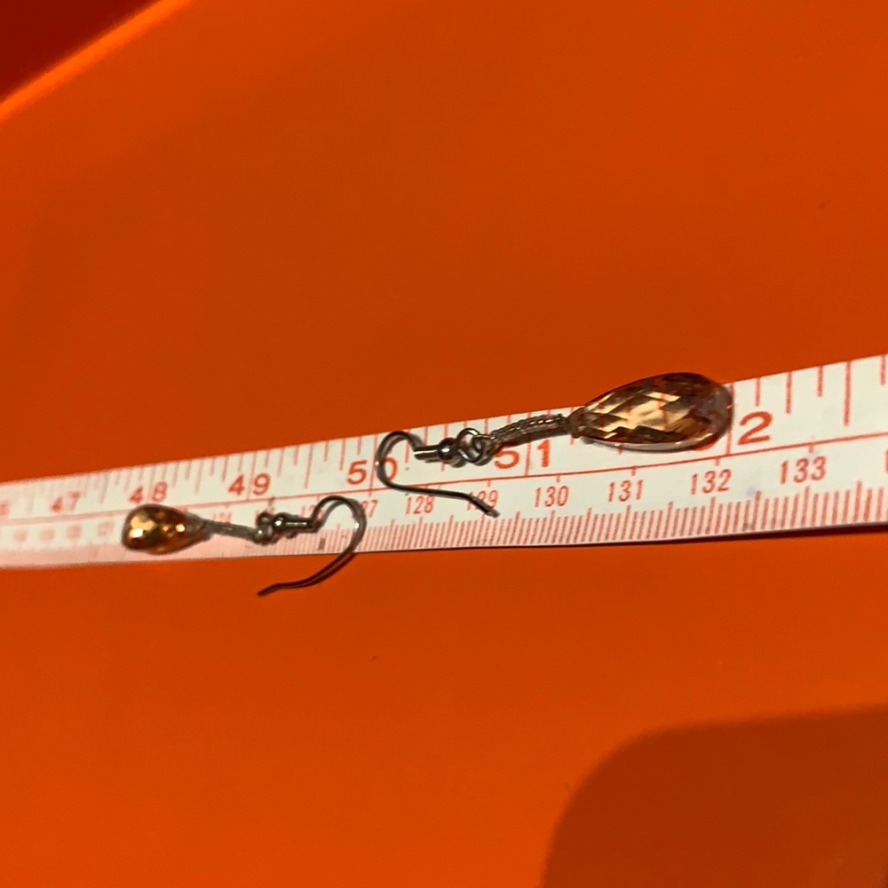 Vintage orange pear drop earrings